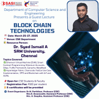 3-day guest lecture on Blockchain Technologies 2025